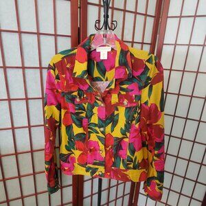 Cynthia Rowley Flower Long Sleeve Dressy Jacket